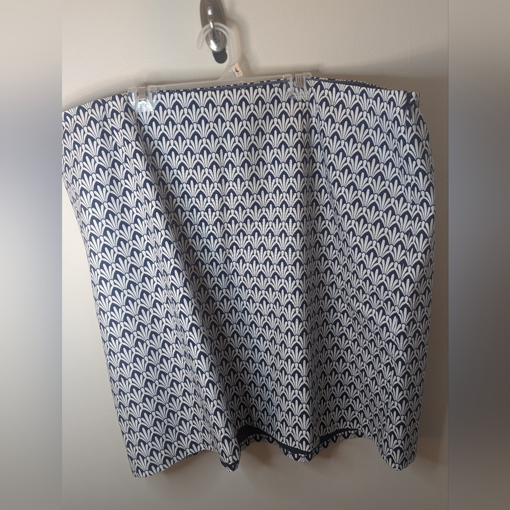 Talbot's Plus Blue and White Skirt